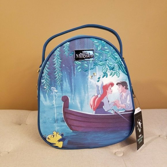 Disney The Little Mermaid Kiss The Girl Ariel & Eric Light Up Mini Backp…